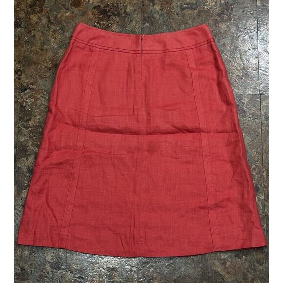 Ann Taylor Women’s Lined Skirt Size 2 Linen Pleated A Line - Picture 3 of 8